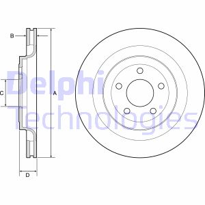 Bremsscheibe Hinterachse Delphi BG4832C von Delphi