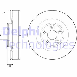 Bremsscheibe Hinterachse Delphi BG4833C von Delphi