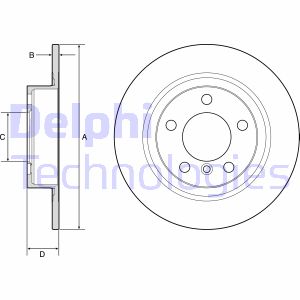 Bremsscheibe Hinterachse Delphi BG4916C von Delphi