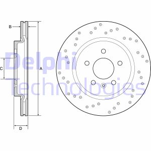 Bremsscheibe Hinterachse Delphi BG4923C von Delphi