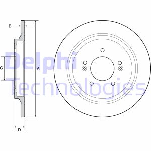 Bremsscheibe Hinterachse Delphi BG4932C von Delphi