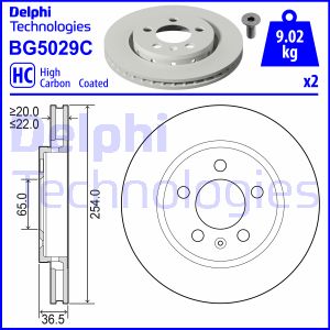 Bremsscheibe Hinterachse Delphi BG5029C von Delphi