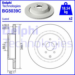 Bremsscheibe Hinterachse Delphi BG5039C von Delphi