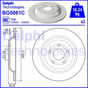 Bremsscheibe Hinterachse Delphi BG5061C von Delphi