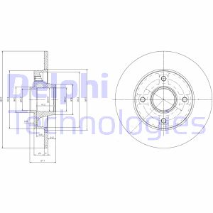 Bremsscheibe Hinterachse Delphi BG9022RSC von Delphi