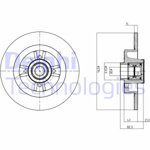 Bremsscheibe Hinterachse Delphi BG9030RSC von Delphi