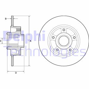 Bremsscheibe Hinterachse Delphi BG9137RS von Delphi