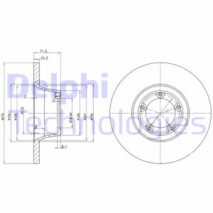 Bremsscheibe Vorderachse Delphi BG2157 von Delphi