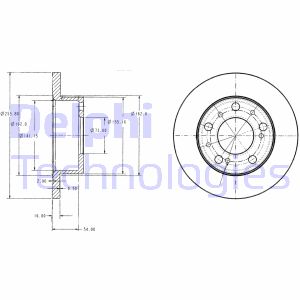 Bremsscheibe Vorderachse Delphi BG2253 von Delphi