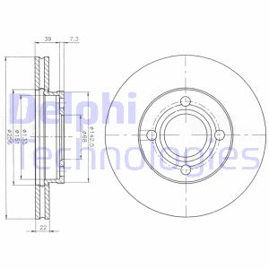 Bremsscheibe Vorderachse Delphi BG2272 von Delphi