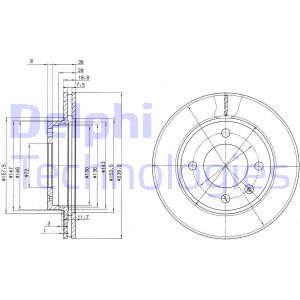 Bremsscheibe Vorderachse Delphi BG2273 von Delphi