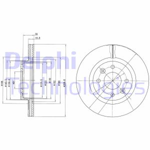 Bremsscheibe Vorderachse Delphi BG2283 von Delphi