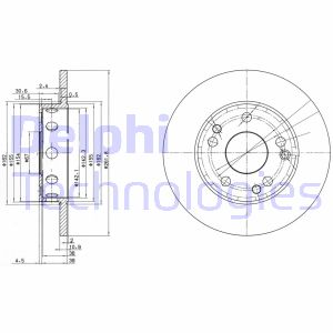 Bremsscheibe Vorderachse Delphi BG2288 von Delphi