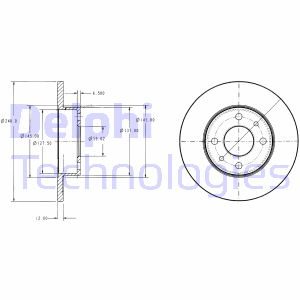 Bremsscheibe Vorderachse Delphi BG2313 von Delphi