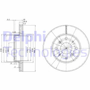 Bremsscheibe Vorderachse Delphi BG2336 von Delphi