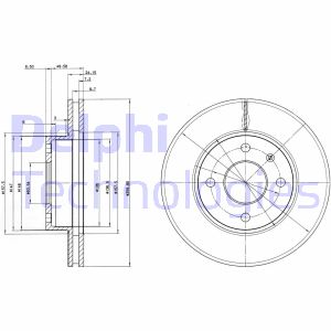 Bremsscheibe Vorderachse Delphi BG2339 von Delphi