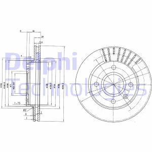 Bremsscheibe Vorderachse Delphi BG2440 von Delphi