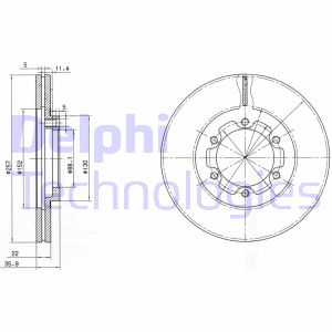 Bremsscheibe Vorderachse Delphi BG2524 von Delphi