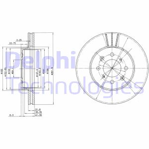 Bremsscheibe Vorderachse Delphi BG2615 von Delphi