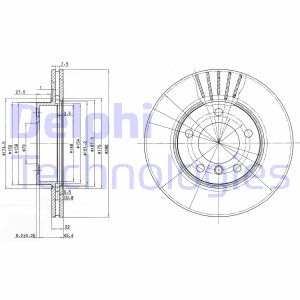 Bremsscheibe Vorderachse Delphi BG2623C von Delphi