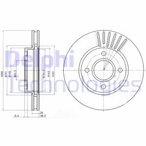 Bremsscheibe Vorderachse Delphi BG2699 von Delphi