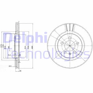 Bremsscheibe Vorderachse Delphi BG2713 von Delphi