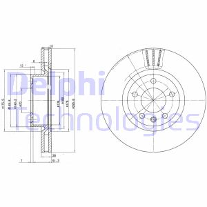 Bremsscheibe Vorderachse Delphi BG2742 von Delphi