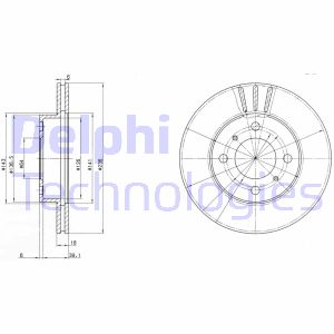 Bremsscheibe Vorderachse Delphi BG2810 von Delphi