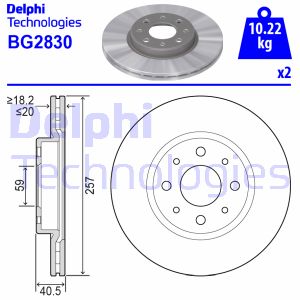 Bremsscheibe Vorderachse Delphi BG2830 von Delphi