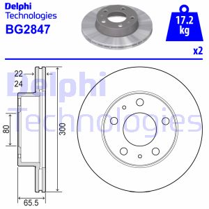 Bremsscheibe Vorderachse Delphi BG2847 von Delphi