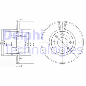 Bremsscheibe Vorderachse Delphi BG2872 von Delphi