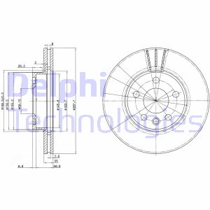 Bremsscheibe Vorderachse Delphi BG3025 von Delphi