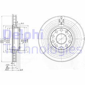 Bremsscheibe Vorderachse Delphi BG3078 von Delphi