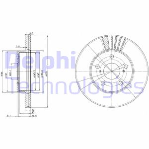 Bremsscheibe Vorderachse Delphi BG3171 von Delphi