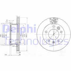 Bremsscheibe Vorderachse Delphi BG3236 von Delphi