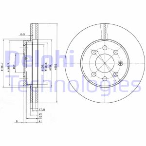 Bremsscheibe Vorderachse Delphi BG3334 von Delphi