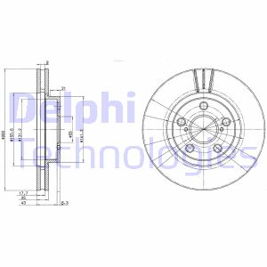 Bremsscheibe Vorderachse Delphi BG3347 von Delphi