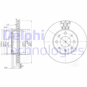 Bremsscheibe Vorderachse Delphi BG3425 von Delphi