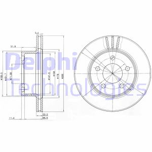 Bremsscheibe Vorderachse Delphi BG3532 von Delphi