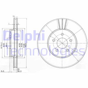 Bremsscheibe Vorderachse Delphi BG3537C von Delphi