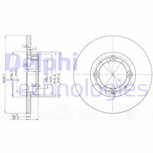 Bremsscheibe Vorderachse Delphi BG3551 von Delphi