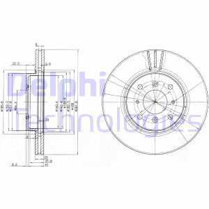 Bremsscheibe Vorderachse Delphi BG3589 von Delphi