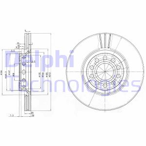 Bremsscheibe Vorderachse Delphi BG3657 von Delphi