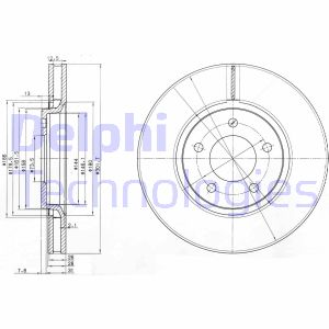 Bremsscheibe Vorderachse Delphi BG3716 von Delphi