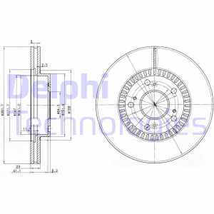 Bremsscheibe Vorderachse Delphi BG3720 von Delphi