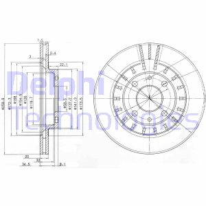 Bremsscheibe Vorderachse Delphi BG3806 von Delphi