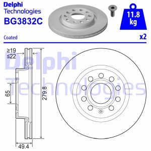 Bremsscheibe Vorderachse Delphi BG3832C von Delphi