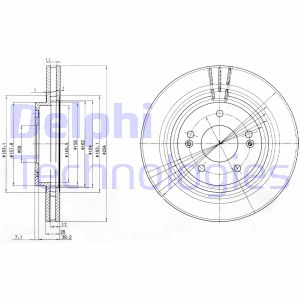 Bremsscheibe Vorderachse Delphi BG3860 von Delphi