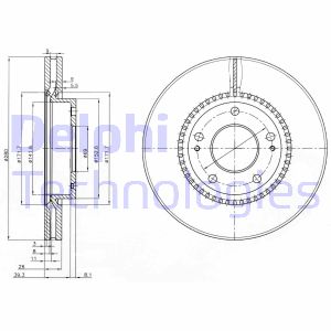 Bremsscheibe Vorderachse Delphi BG3861C von Delphi