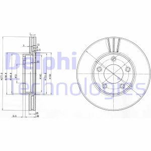 Bremsscheibe Vorderachse Delphi BG3927 von Delphi